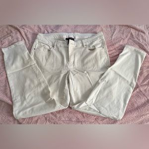 Lane Bryant cream colored sateen jeans